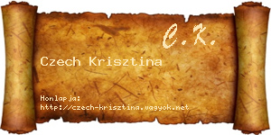 Czech Krisztina névjegykártya